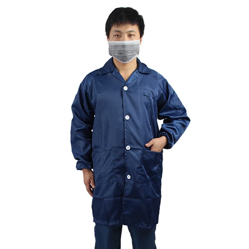 Industrial Conductive Fiber Antistatic Safety LAB Coats Navy